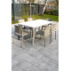 Ensemble table et fauteuils empilables de jardin 6 personnes Ezpeleta Meet-Dock