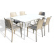 Ensemble table et fauteuils empilables de jardin 6 personnes Ezpeleta Meet-Hall