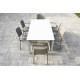 Ensemble table et fauteuils empilables de jardin 6 personnes Ezpeleta Meet-Hall