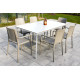 Ensemble table et fauteuils empilables de jardin 6 personnes Ezpeleta Meet-Hall