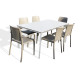 Ensemble table et chaises empilables de jardin 6 personnes Ezpeleta Meet-Hall