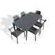 Ensemble table et fauteuils empilables de jardin 6 personnes Ezpeleta Meet-Dock