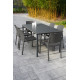 Ensemble table et fauteuils empilables de jardin 6 personnes Ezpeleta Meet-Dock