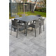 Ensemble table et fauteuils empilables de jardin 6 personnes Ezpeleta Meet-Dock