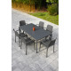 Ensemble table et fauteuils empilables de jardin 6 personnes Ezpeleta Meet-Hall