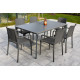Ensemble table et fauteuils empilables de jardin 6 personnes Ezpeleta Meet-Hall