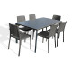 Ensemble table et chaises empilables de jardin 6 personnes Ezpeleta Meet-Hall