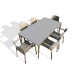 Ensemble table et fauteuils empilables de jardin 6 personnes Ezpeleta Meet-Dock