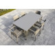 Ensemble table et fauteuils empilables de jardin 6 personnes Ezpeleta Meet-Dock