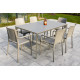 Ensemble table et fauteuils empilables de jardin 6 personnes Ezpeleta Meet-Hall