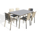 Ensemble table et chaises empilables de jardin 6 personnes Ezpeleta Meet-Hall