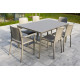 Ensemble table et chaises empilables de jardin 6 personnes Ezpeleta Meet-Hall