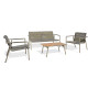 Salon de jardin design bas en inox et corde Paris Garden 4 places gris CONCARNEAU