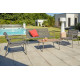 Salon de jardin design bas en inox et corde Paris Garden 4 places gris CONCARNEAU