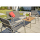 Salon de jardin design bas en inox et corde Paris Garden 4 places gris CONCARNEAU