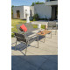 Salon de jardin design bas en inox et corde Paris Garden 4 places gris CONCARNEAU