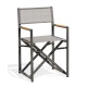 Fauteuil de jardin pliant HONFLEUR en aluminium et textilène Anthracite PARIS GARDEN