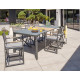 Table de jardin 6 personnes en aluminium et HPL imitation bois Paris Garden HONFLEUR