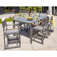 Table de jardin 6 personnes en aluminium et HPL imitation bois Paris Garden HONFLEUR