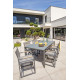 Table de jardin 6 personnes en aluminium et HPL imitation bois Paris Garden HONFLEUR