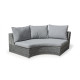 Salon de jardin bas rond 8 personnes en aluminium et cordage - Naroha - gris - Hevea