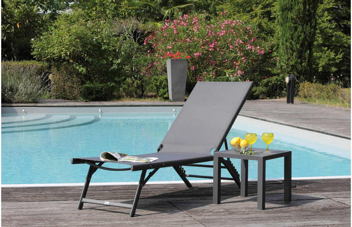 Table basse de jardin en aluminium 2 personnes - LOU - Alizé Table basse de jardin en aluminium 2 personnes - LOU - Alizé