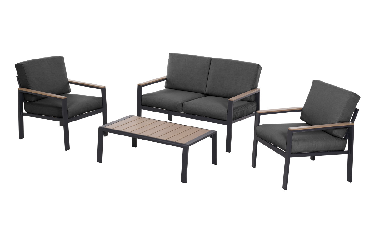 Salon de jardin bas en aluminium 4 personnes - TOULOUSE - Alizé Salon de jardin bas en aluminium 4 personnes - TOULOUSE - Alizé