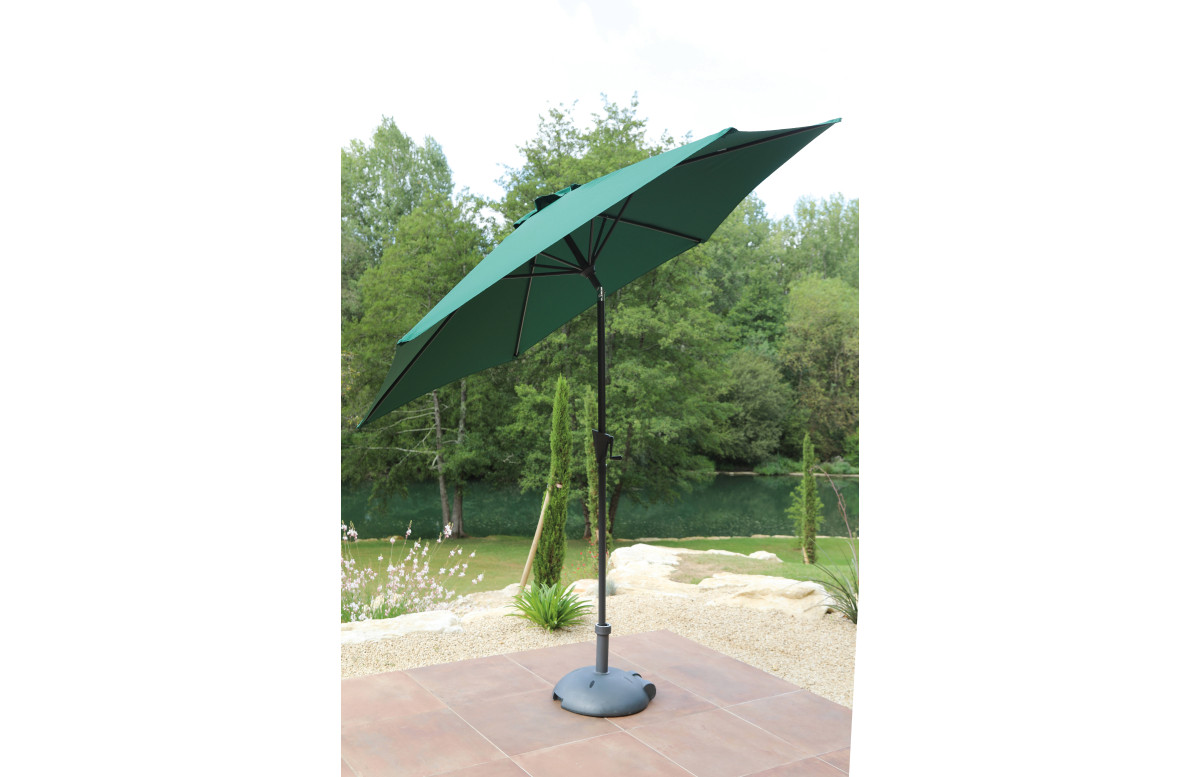 Parasol de jardin rond inclinable déperlant en aluminium et polyester - Alizé Parasol de jardin rond inclinable déperlant en aluminium et polyester - Alizé