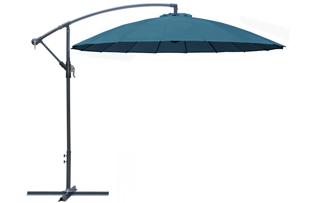 Parasol de jardin rond déporté inclinable en aluminium et polyester - Alizé Parasol de jardin rond déporté inclinable en aluminium et polyester - Alizé