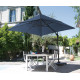 Parasol de jardin carré déporté inclinable 300X300 en aluminium et polyester - Alizé