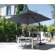 Parasol de jardin carré déporté inclinable 300X300 en aluminium et polyester - Alizé