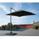 Parasol de jardin carré déporté inclinable 270X270 en aluminium et polyester - Alizé