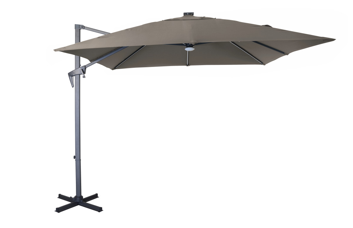 Parasol de jardin carré déporté inclinable 270X270 en aluminium et polyester - Alizé Parasol de jardin carré déporté inclinable 270X270 en aluminium et polyester - Alizé