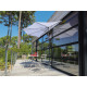 Parasol demi-rond déperlant en aluminium et polyester - Alizé