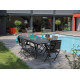 Table de jardin extensible en aluminium et verre 10-14 personnes - AGRA graphite - Alizé