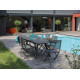 Table de jardin extensible en aluminium et verre 10-14 personnes - AGRA graphite - Alizé