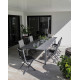 Table de jardin extensible en aluminium et HPL 10-12 personnes - TAHAA graphite - Alizé