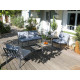 Salon de jardin bas en aluminium 4 personnes - RODEZ gris - Alizé