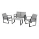 Salon de jardin bas en aluminium 4 personnes - ALICE graphite - Alizé