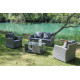 Salon de jardin bas en acier et verre 4 personnes - ANEMONE gris - Alizé