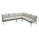 Salon de jardin bas en acier 5-6 personnes - NOA ANGLE graphite - Alizé