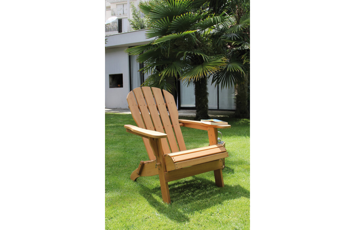 Fauteuil de jardin pliant en bois - ADIRONDAC aspect teck - Alizé Fauteuil de jardin pliant en bois - ADIRONDAC aspect teck - Alizé