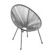 Fauteuil de jardin en acier - RIO gris - Alizé