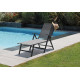 Bain de soleil pliant en aluminium - CIRO gris - Alizé