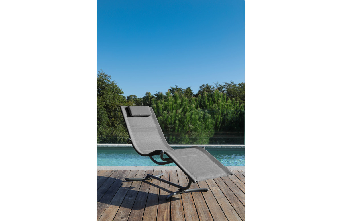 Bain de soleil en acier gris - Alizé Bain de soleil en acier gris - Alizé