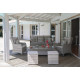 Salon de jardin bas en aluminium et verre 7 personnes - Noirmoutier beige - ProLoisirs