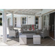 Salon de jardin bas en aluminium et verre 7 personnes - Noirmoutier beige - ProLoisirs