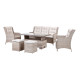 Salon de jardin bas en aluminium et verre 7 personnes - Noirmoutier beige - ProLoisirs