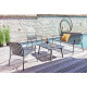 Salon de jardin bas empilable en aluminium 4 personnes - BITTI - ProLoisirs
