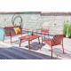 Salon de jardin bas empilable en aluminium 4 personnes - BITTI - ProLoisirs